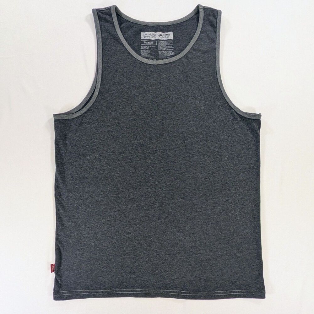 VANS Core Basic Tank Top in Gray light gray Trim Sz Med skatecore sporty